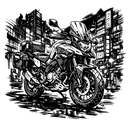 Suzuki dl 800 [Hoodie] - Manga Neon City - Impression poitrine
