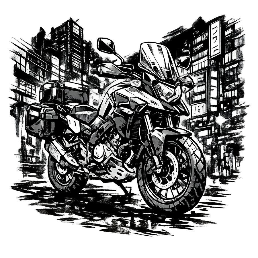 Suzuki dl 800 [Hoodie] - Manga Neon City - Impression poitrine