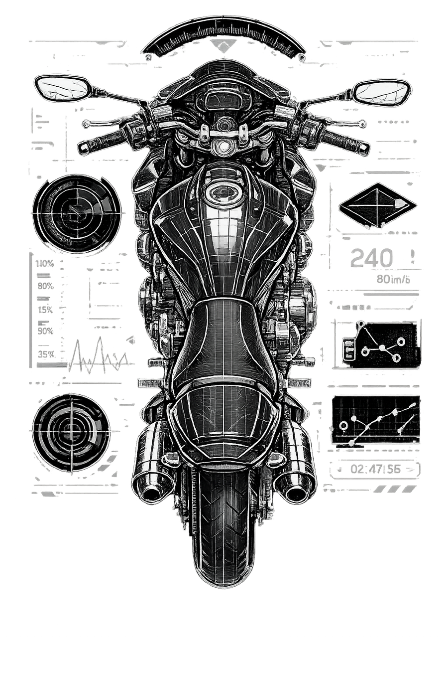 Suzuki gsf 650 [Hoodie] - Top-Down Tech - Chest Print
