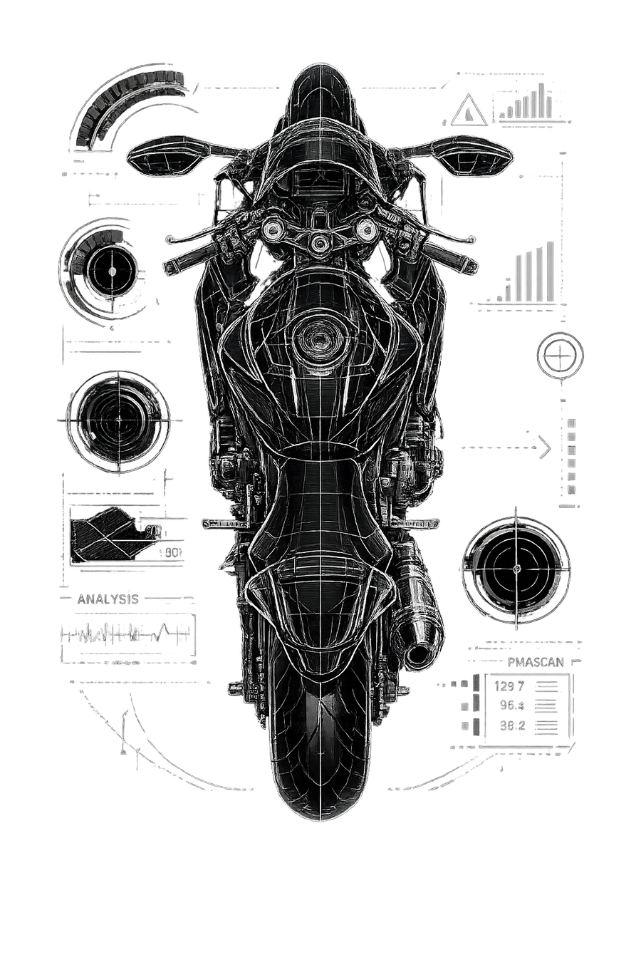 Suzuki gsx-r 600 [Hoodie] - Top-Down Tech - Back Print