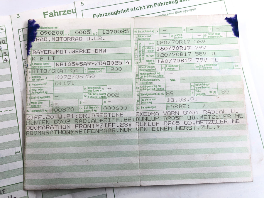 BMW K 1200 LT [2002] - Frame with papers