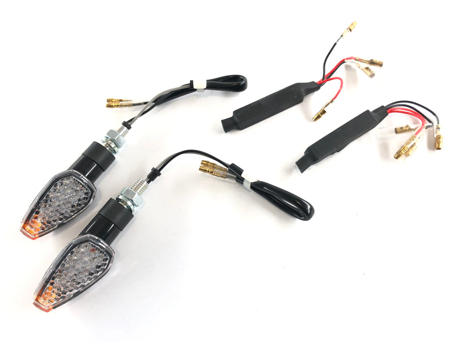 LED indicators with resistors clear [with E-mark] - Yamaha Kawasaki Suzuki Ducati KTM
